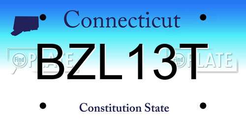 BZL13T Connecticut License Plate