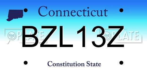 BZL13Z Connecticut License Plate