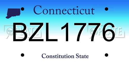 BZL1776 Connecticut License Plate