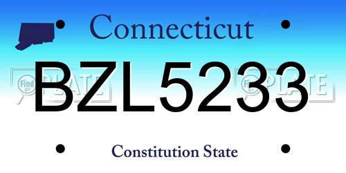 BZL5233 Connecticut License Plate