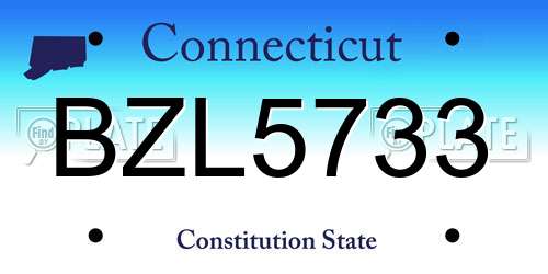 BZL5733 Connecticut License Plate