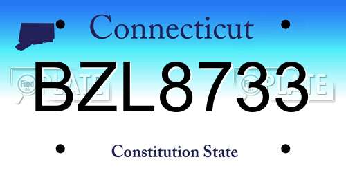 BZL8733 Connecticut License Plate