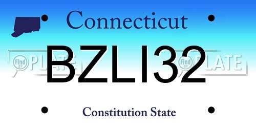 BZLI32 Connecticut License Plate