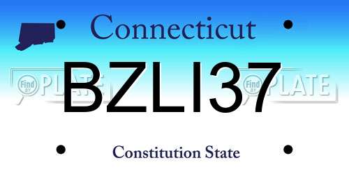 BZLI37 Connecticut License Plate