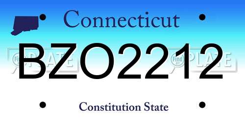 BZO2212 Connecticut License Plate