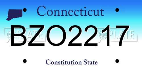 BZO2217 Connecticut License Plate