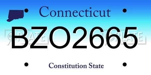 BZO2665 Connecticut License Plate