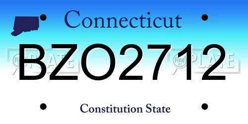 BZO2712 Connecticut License Plate