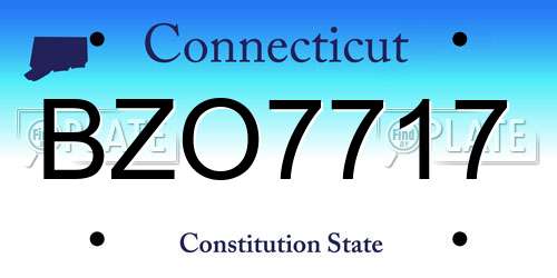 BZO7717 Connecticut License Plate