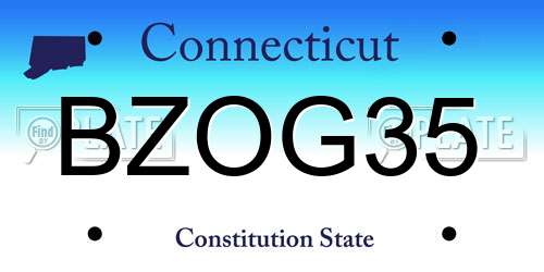 BZOG35 Connecticut License Plate