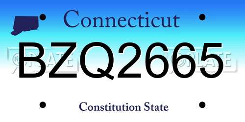 BZQ2665 Connecticut License Plate