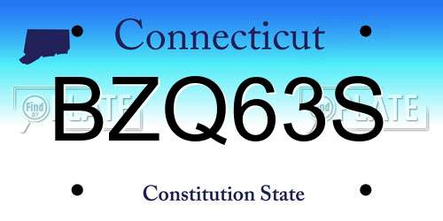 BZQ63S Connecticut License Plate