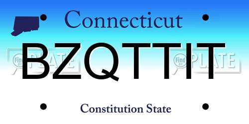 BZQTTIT Connecticut License Plate
