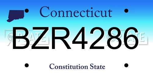 BZR4286 Connecticut License Plate