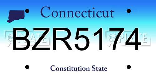 BZR5174 Connecticut License Plate