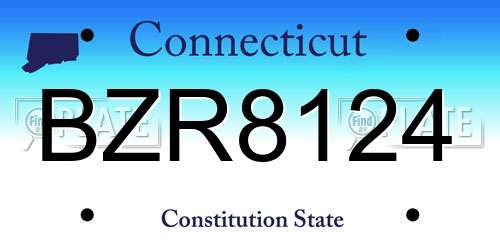 BZR8124 Connecticut License Plate