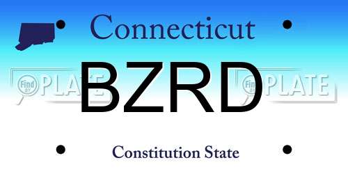 BZRD Connecticut License Plate