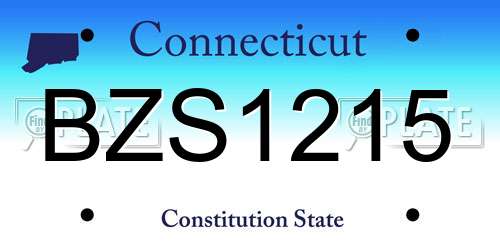 BZS1215 Connecticut License Plate