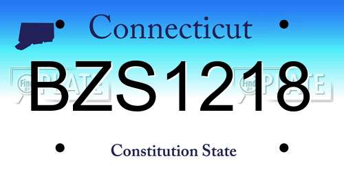 BZS1218 Connecticut License Plate