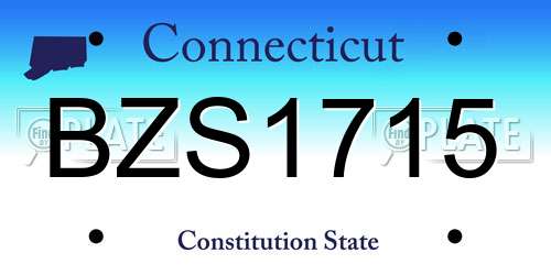 BZS1715 Connecticut License Plate