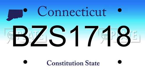 BZS1718 Connecticut License Plate