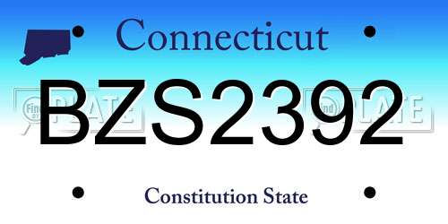BZS2392 Connecticut License Plate