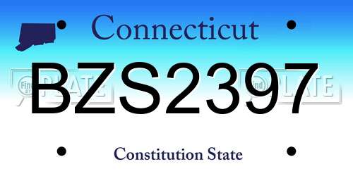 BZS2397 Connecticut License Plate