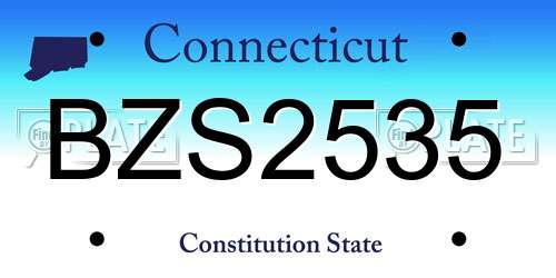 BZS2535 Connecticut License Plate