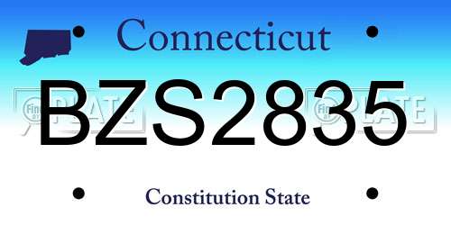 BZS2835 Connecticut License Plate