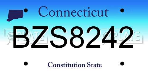 BZS8242 Connecticut License Plate