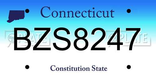 BZS8247 Connecticut License Plate