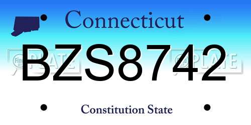 BZS8742 Connecticut License Plate