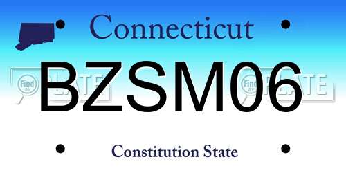 BZSM06 Connecticut License Plate