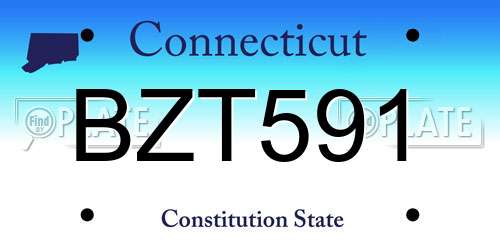 BZT591 Connecticut License Plate