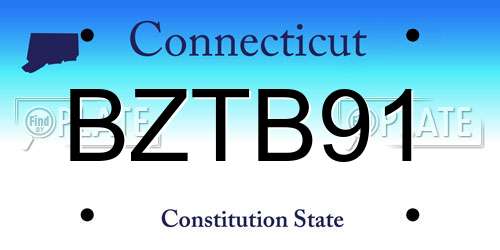 BZTB91 Connecticut License Plate