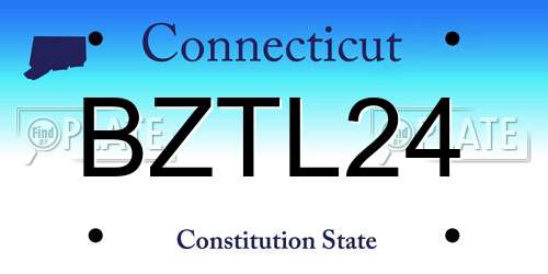 BZTL24 Connecticut License Plate