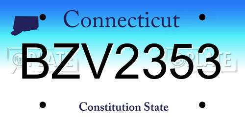 BZV2353 Connecticut License Plate