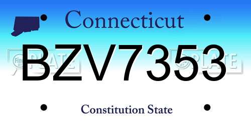 BZV7353 Connecticut License Plate