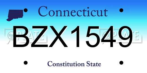BZX1549 Connecticut License Plate