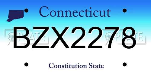 BZX2278 Connecticut License Plate