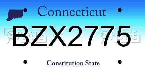 BZX2775 Connecticut License Plate
