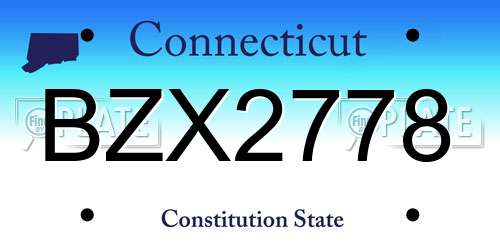 BZX2778 Connecticut License Plate