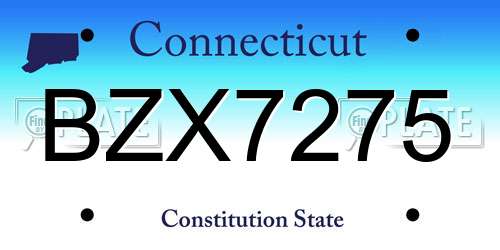 BZX7275 Connecticut License Plate