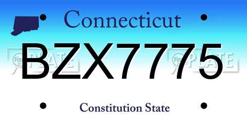 BZX7775 Connecticut License Plate