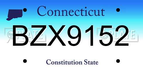 BZX9152 Connecticut License Plate