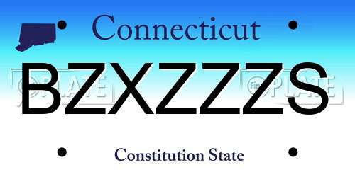 BZXZZZS Connecticut License Plate