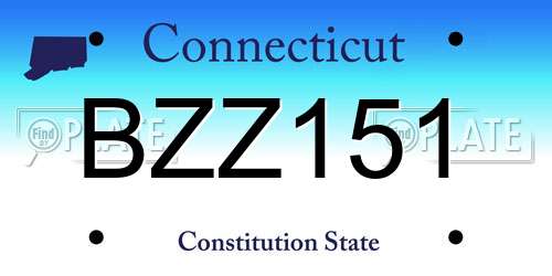BZZ151 Connecticut License Plate