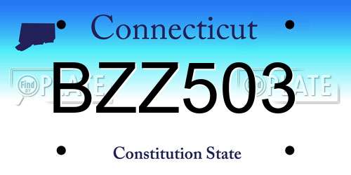 BZZ503 Connecticut License Plate