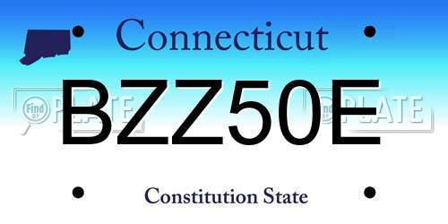 BZZ50E Connecticut License Plate