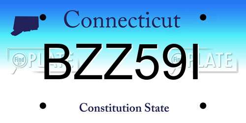 BZZ59I Connecticut License Plate